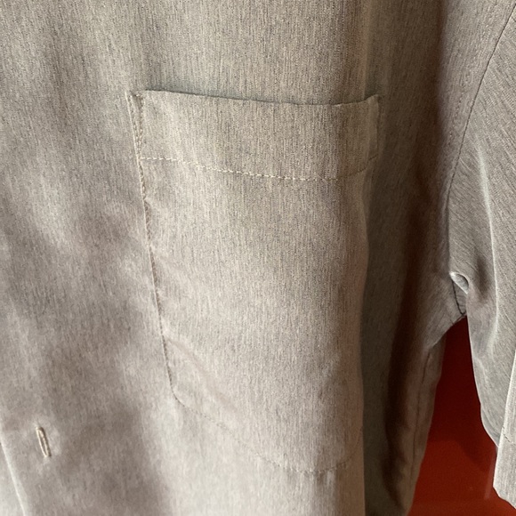 Set 2 Men’s button shirts Size Medium 1-Outlook khaki green/1- Chaps blue print - Picture 7 of 8